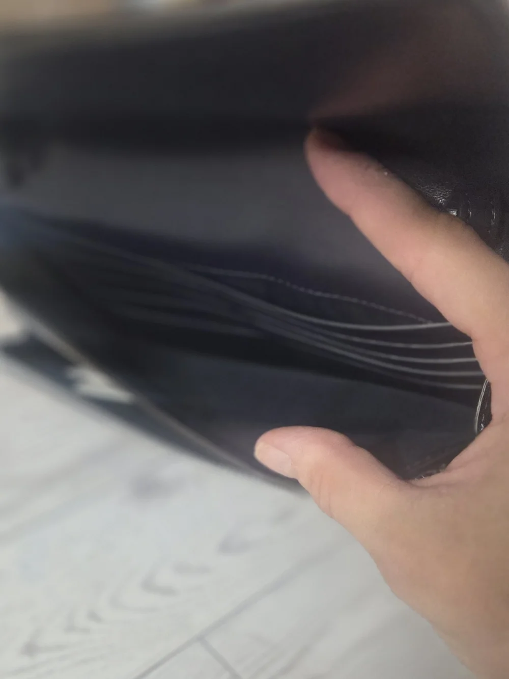 Coach Blue Gray Lizard-Textured Leather Wallet